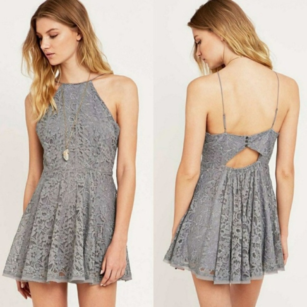 Urban Outfitters Gray Lace Dress